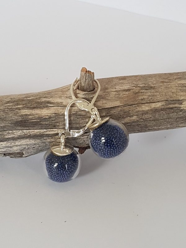 Parure verre soufflé et micro-billes bleu marine – Image 7