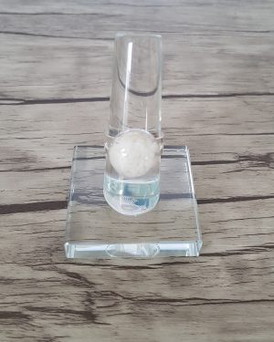 Bague dôme verre soufflé et fleur de sel