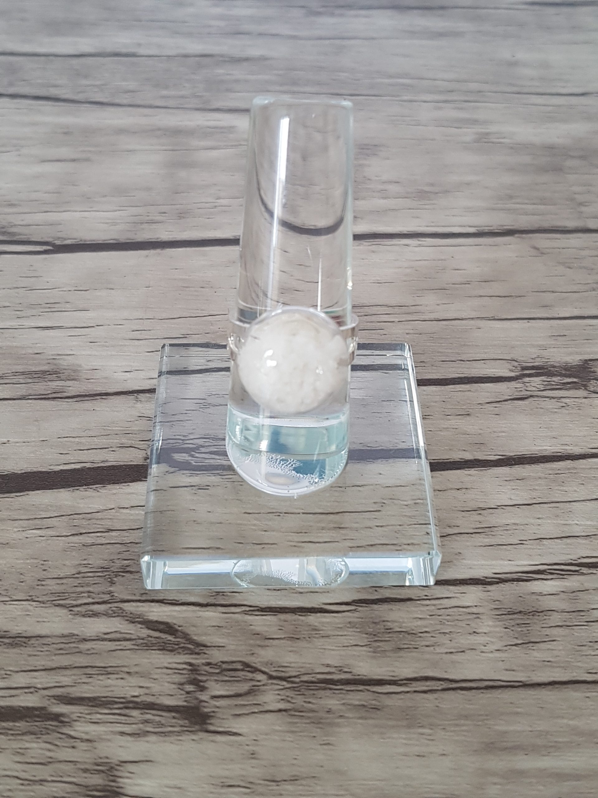 Bague dôme verre soufflé et fleur de sel