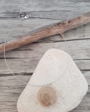 Collier bulle de verre et sable d'Oléron