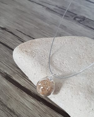 Collier bulle verre soufflé et sable d'Oléron