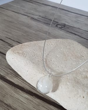 Collier bulle verre soufflé et fleur de sel