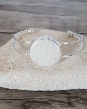 Bracelet capsule de verre et fleur de sel d'Oléron