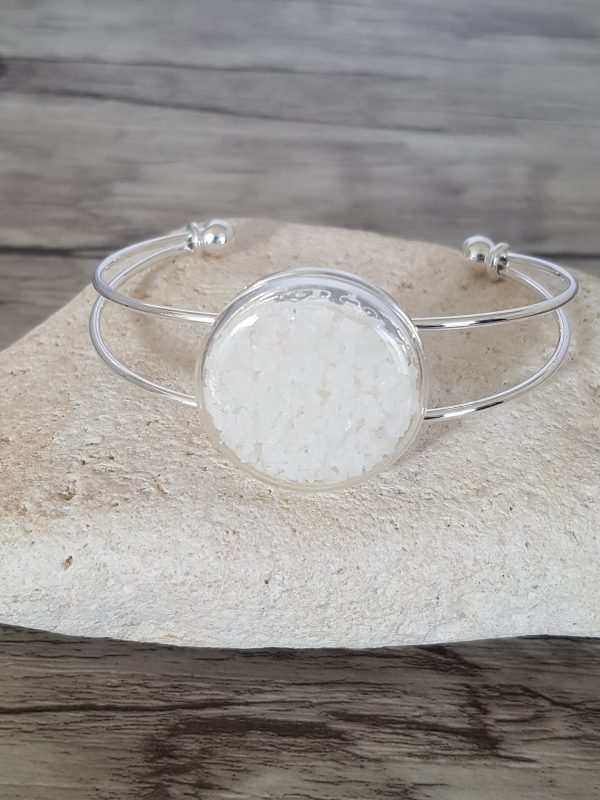 Bracelet capsule de verre et fleur de sel d'Oléron