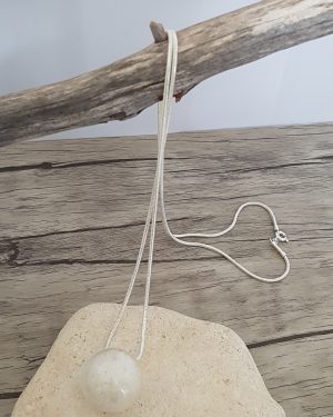Sautoir bulle de verre et fleur de sel d'Oléron