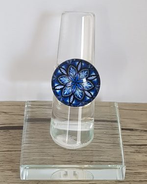 Bague cabochon mandala marine